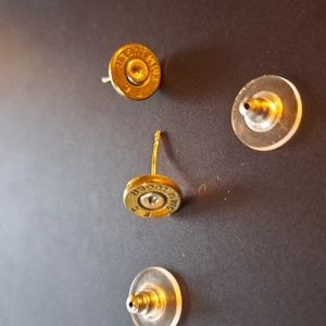 Bullet brass stud earrings